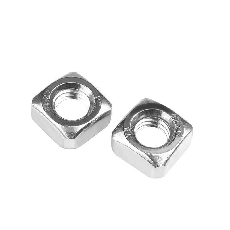 QBJFY M6-1 Square Nuts, M6 Fastener Nuts 304 Stainless, Bright Finish, Full Thread Nylock Nuts,30Pcs - Image 2